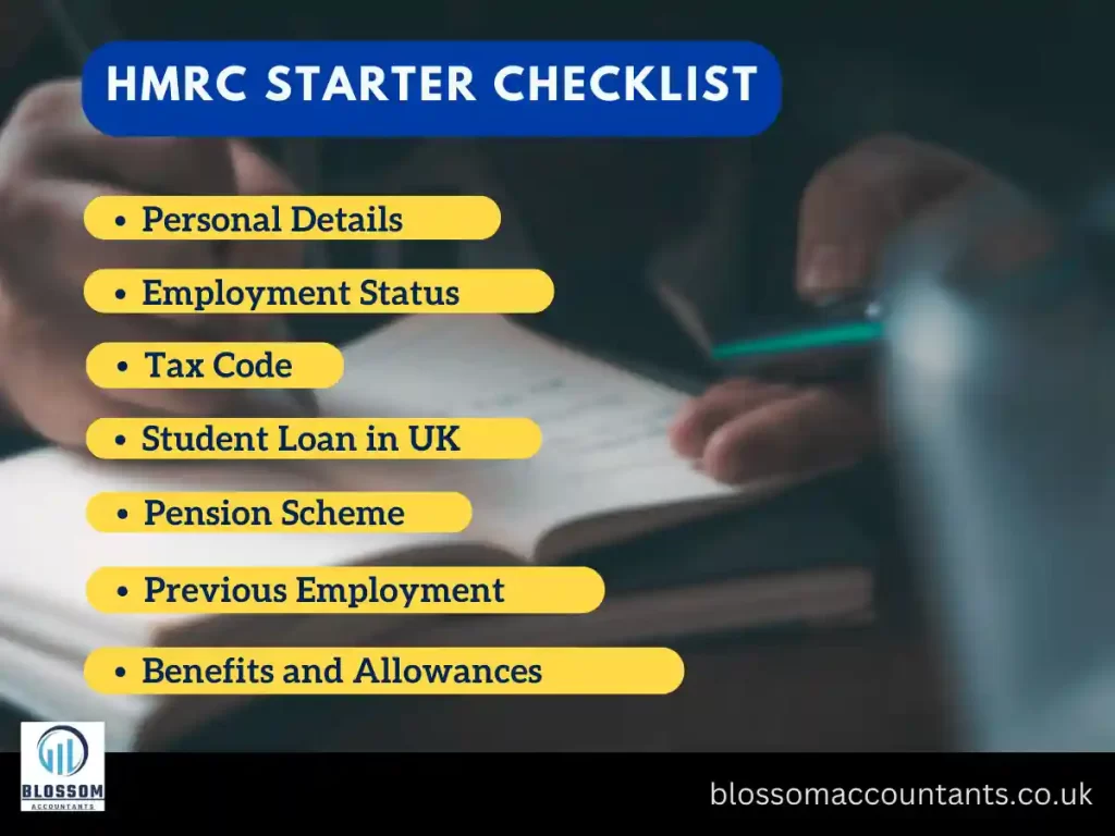 HMRC starter checklist points