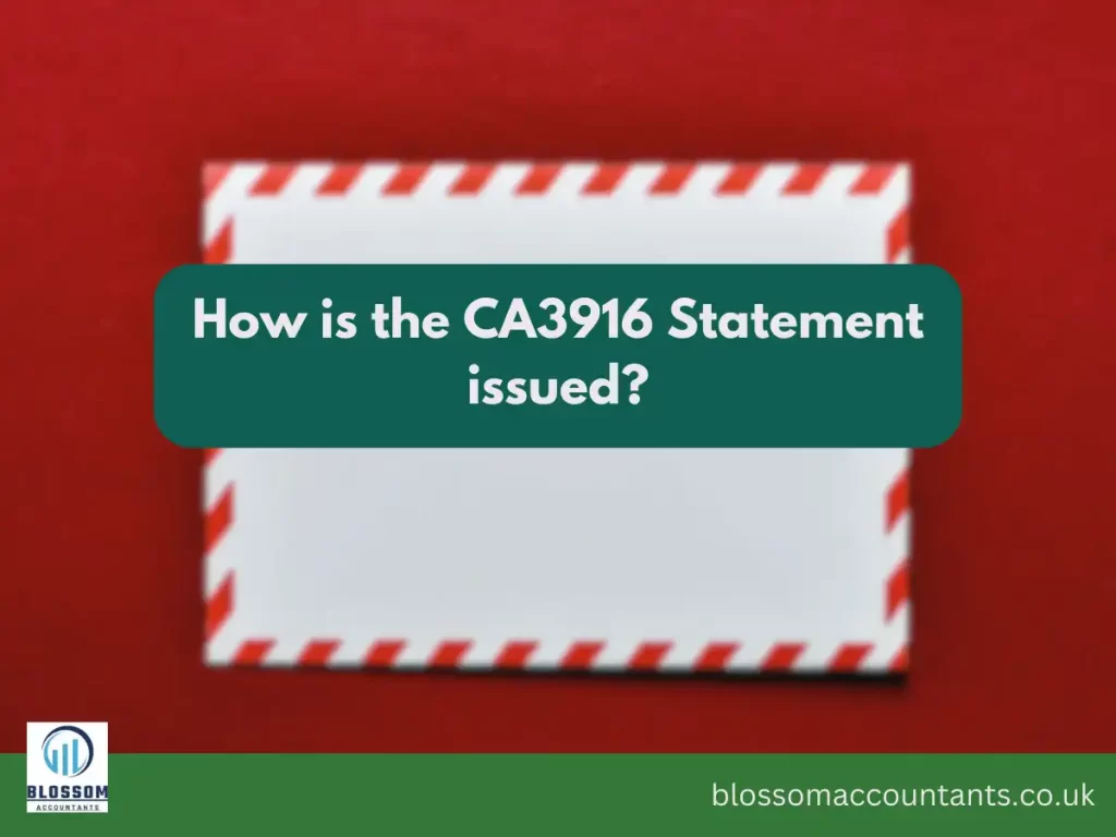 How is the CA3916 Statement issued