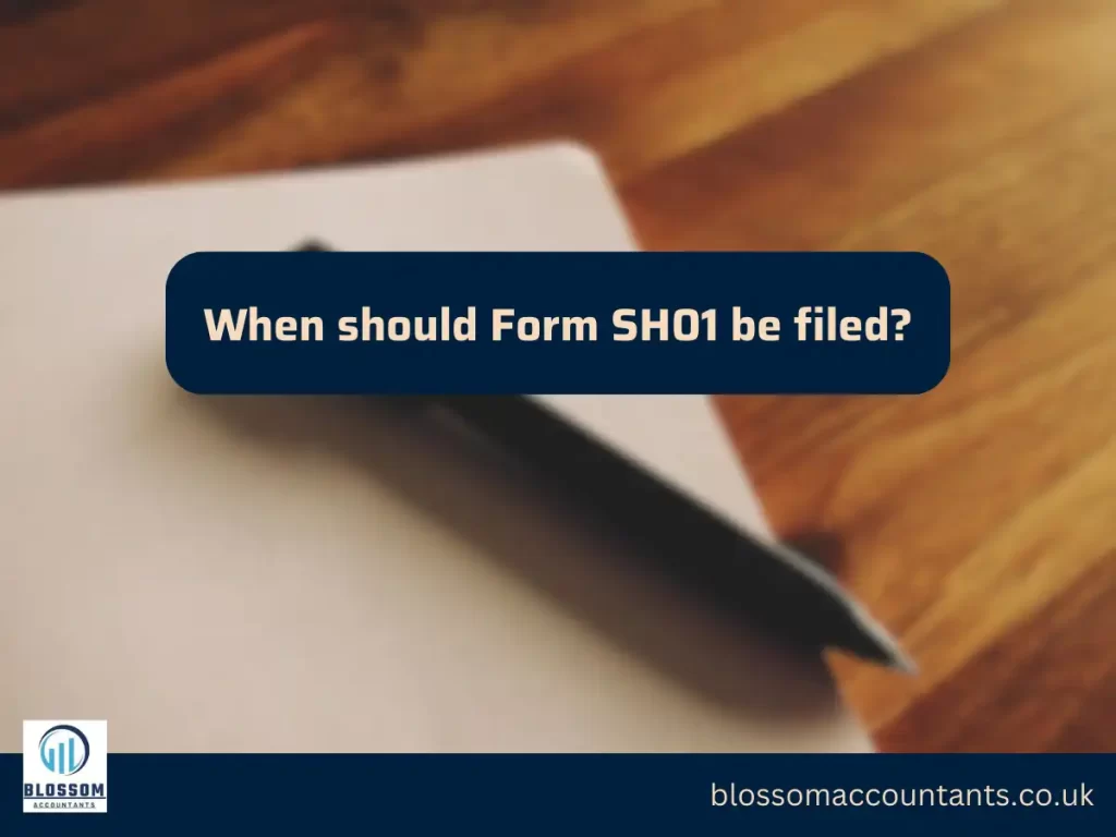 When should Form SH01 be filed
