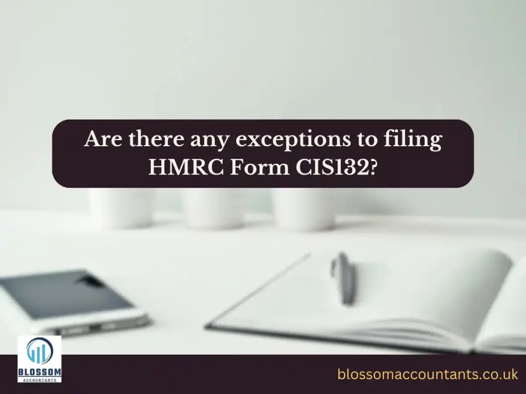 Are there any exceptions to filing HMRC Form CIS132