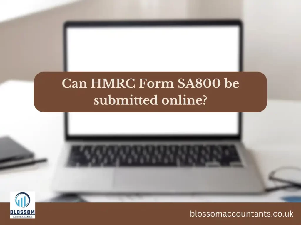 Can HMRC Form SA800 be submitted online