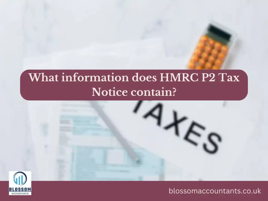 What information does HMRC P2 Tax Notice contain