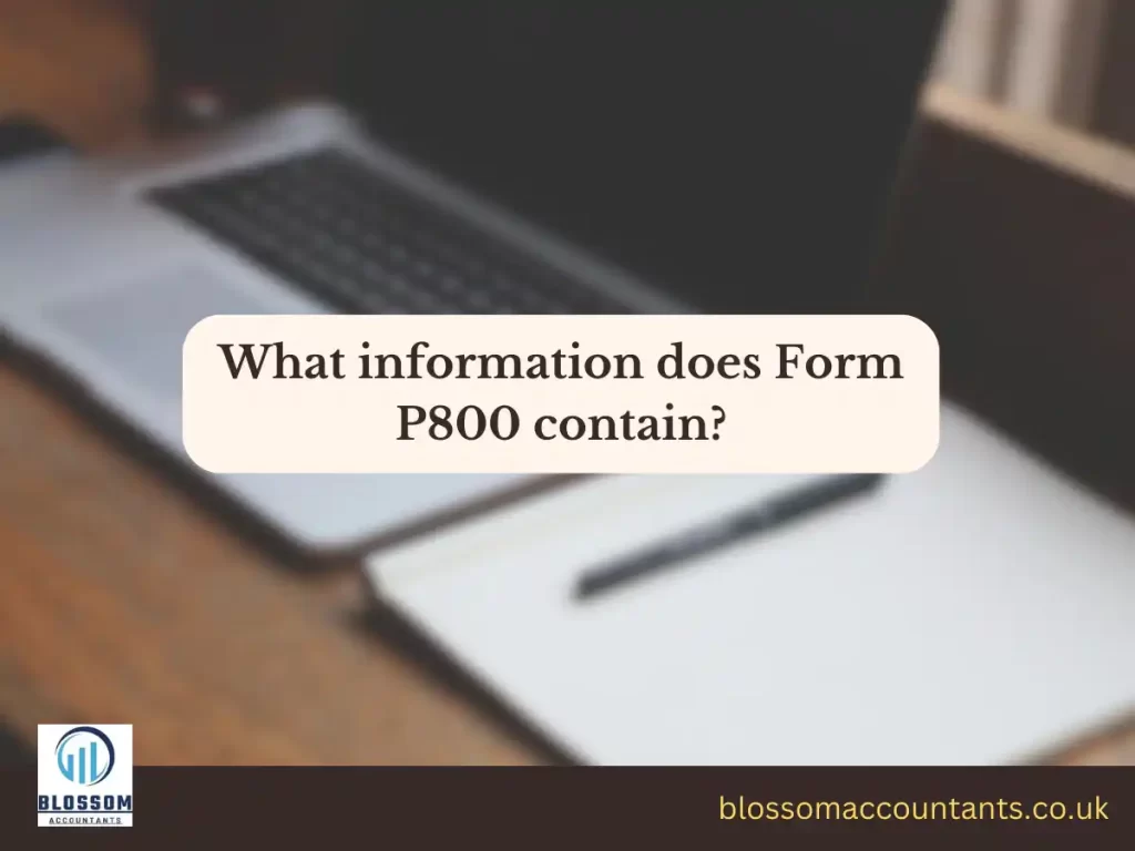 What information does Form P800 contain